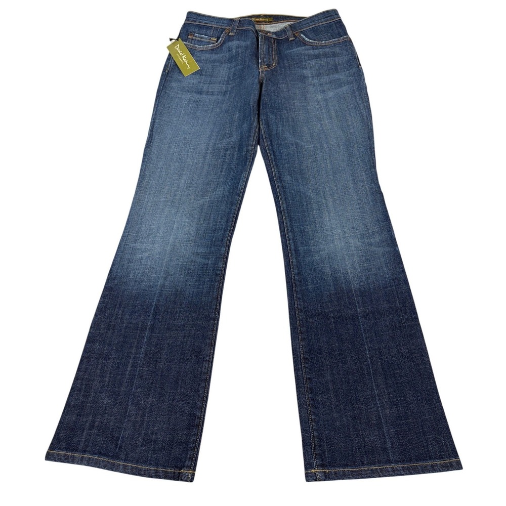 David Kahn Flare Leg Jeans Dark Wash Whiskered Denim Size‎ 8P Made in USA